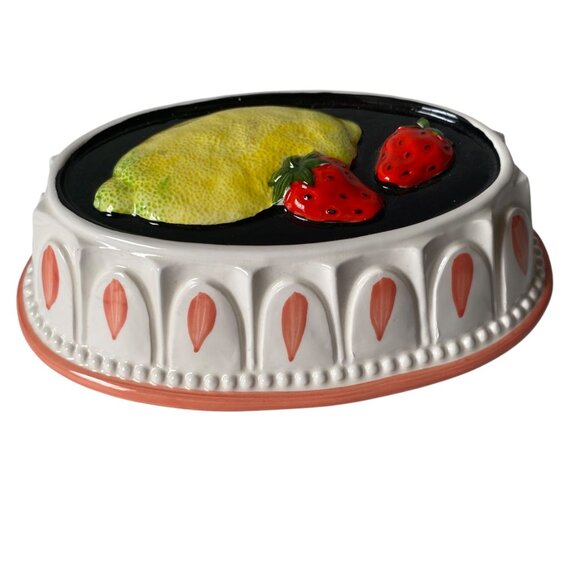 Sigma Tastesetter Hand-Decorated Ceramic Wall Art Mold Lemon Strawberry Japan - Picture 2 of 8